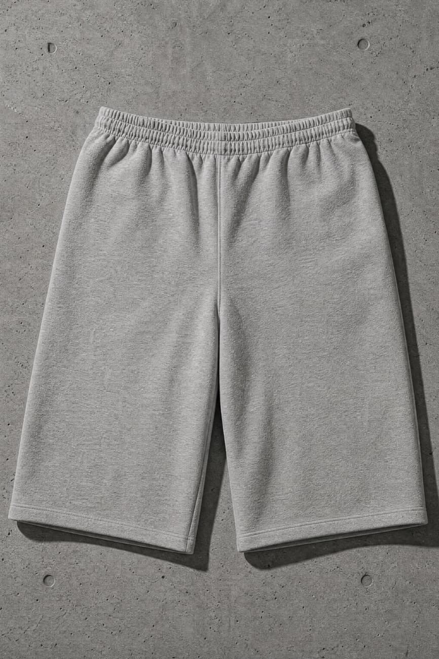 Shorts, laid flat against concrete